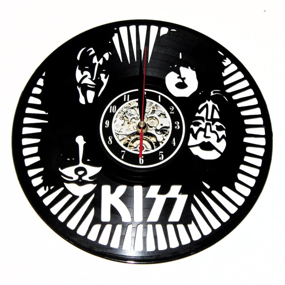 KISS Rock Band Laser Cut Record Vinyl Wall Clock